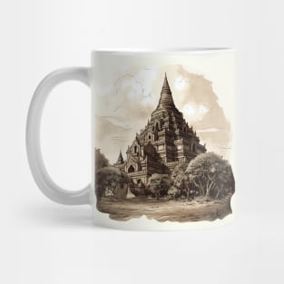 Vintage illustration of Bagan, Myanmar Mug